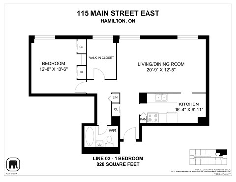 A floor plan for a home at 115 Main Street East in Hamilton, ON.